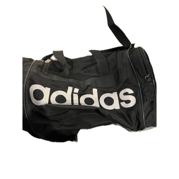 Adidas Defender Medium 20"x12"x10" Black White Duffel Bag - Picture 3 of 6
